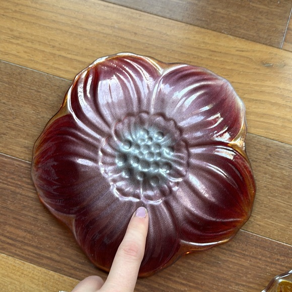 Pier 1 Imports Set of Floral Glass Plates - Picture 4 of 13